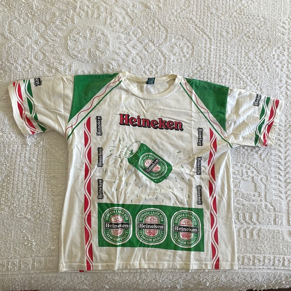 Heineken VINTAGE 90s t-shirt - beer promo shirt - fits modern medium /labeled XL